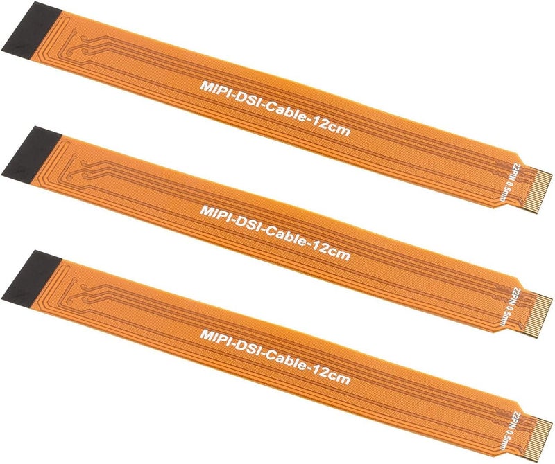 Waveshare 3PCS DSI 12cm FPC Flexible Cable, Type A, Straight FPC Cable, 15pin to 22pin - Image 1
